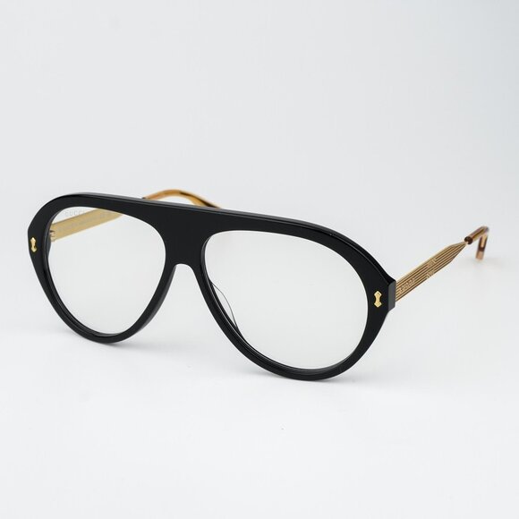 Gucci Women Sunglasses Black Gold Transparent Aviator GG1515S 004 BRAND NEW - Picture 1 of 11
